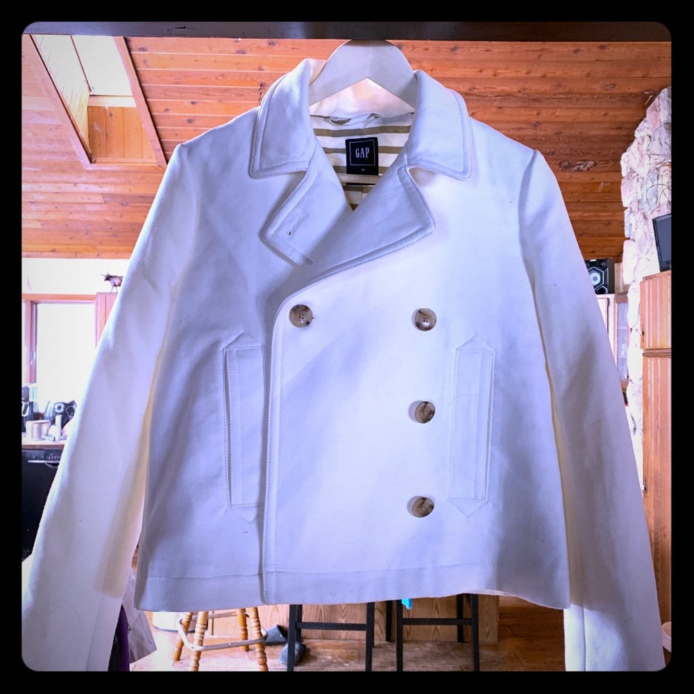 Wool blend Peacoat- ivory